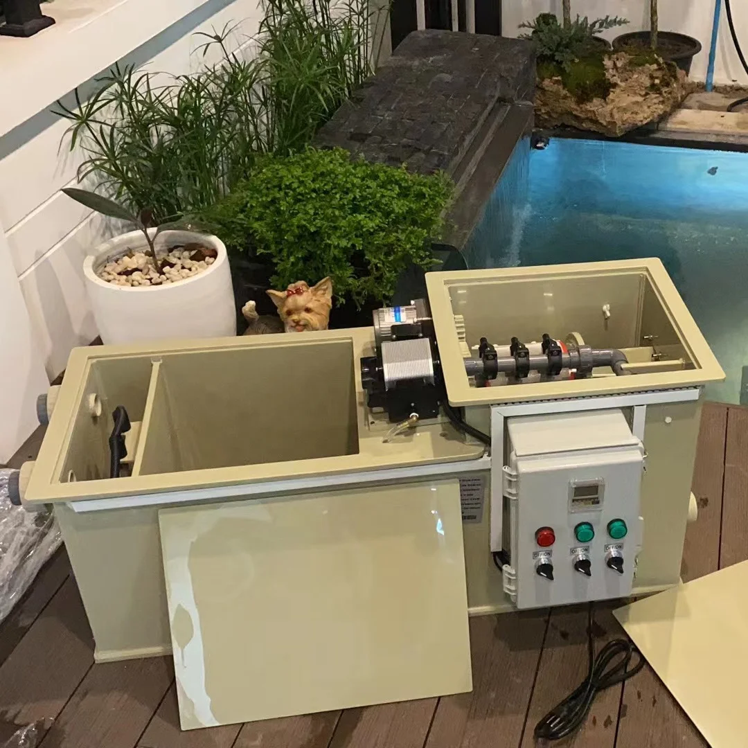 QihangRAS Household Garden Koi Pond 5 m3 Water per Hour Combi Rotari Drum Filter
