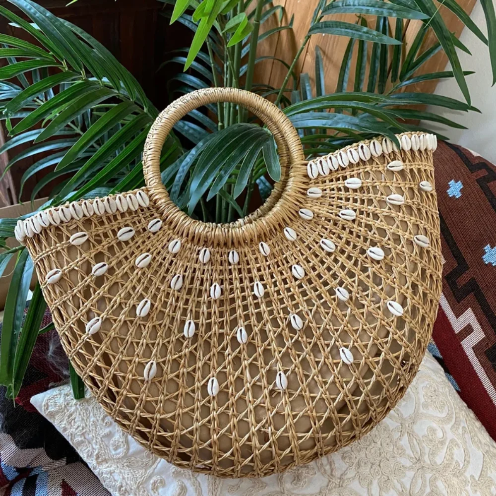 Hot design best selling hand woven seagrass bag with shells summer beach bag wholesales from Vietnam