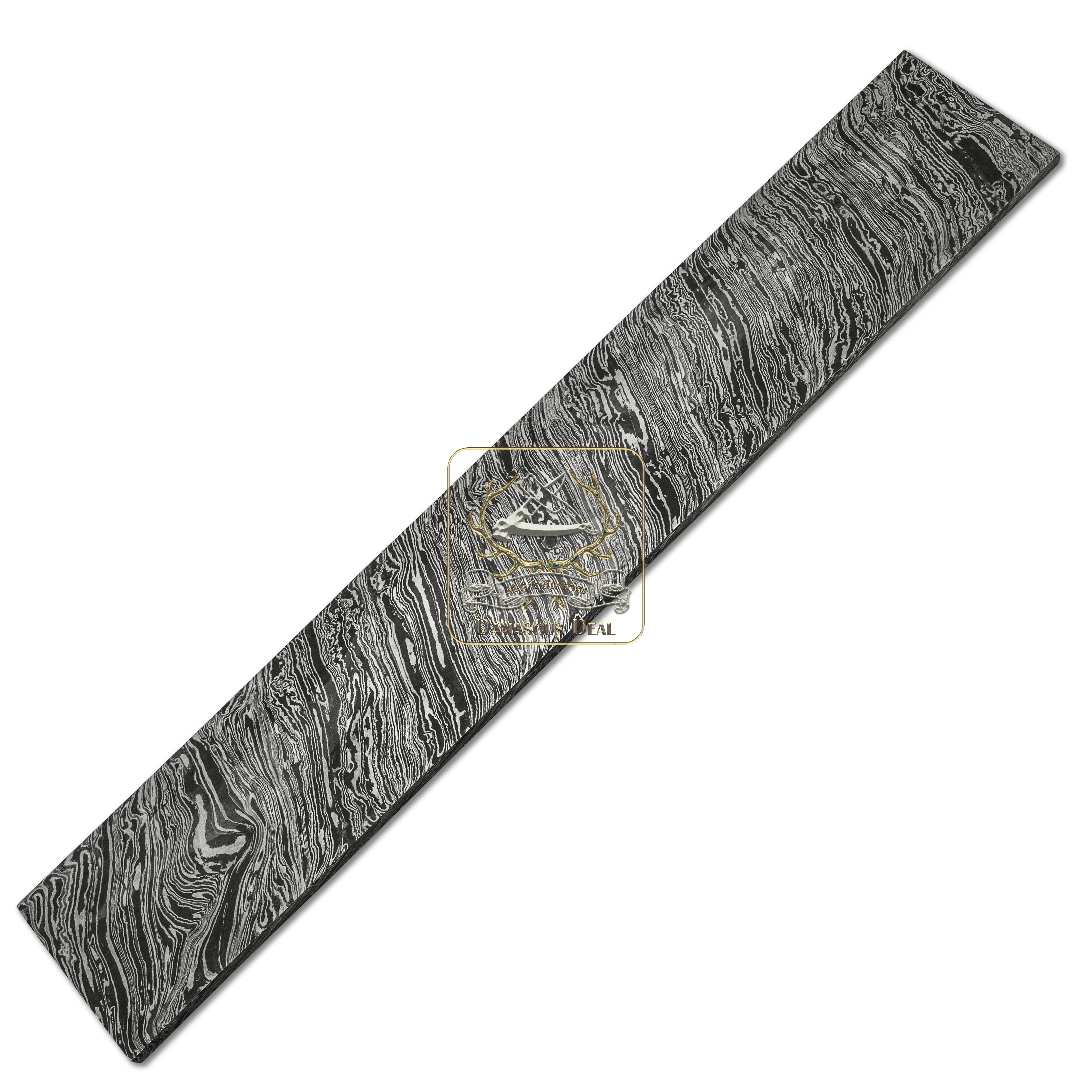 Damascus Steel Billet Fire Pattern DD-Fire-204 for Knife Making Hand Forged Carbon Steel Hardness 58-62 HRC Billet