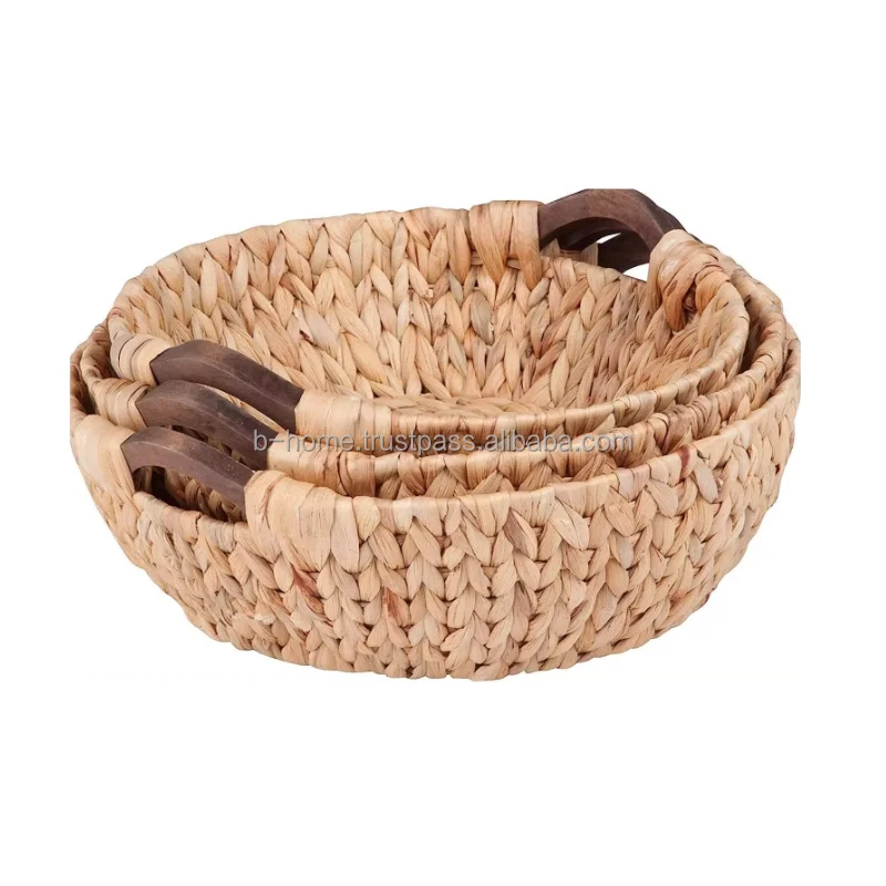 Wholesale Handmade Decorative Wall Baskets Round Natural Bamboo For Home Decoration Storage Basket For Laundry From Viet Nam