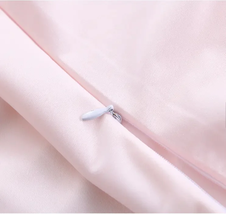 Home Textiles 100% Polyester National Standards Material Bed Sleeping Knitted Technics Plain Basic Pink Color Pillow Case