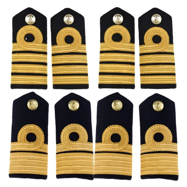 Officer Shoulder Slide Loops Epaulettes Gold Tress Braid Epaulettes Shoulder Straps Pairs Officer Uniform Shoulder Boards