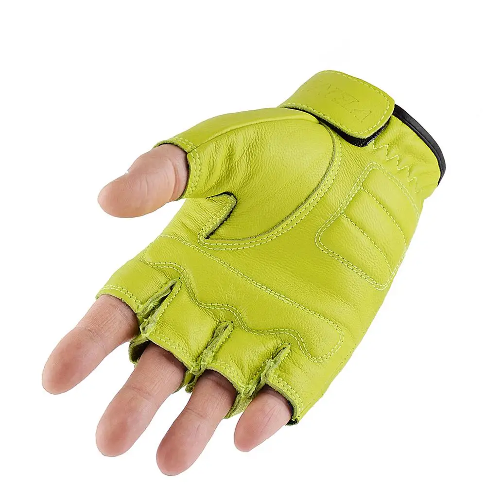 neon green breathable water proof leather riding knuckle protection racing motorbike custom made classic motorcycle gloves