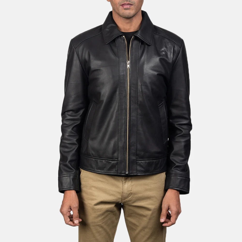 Extreme Level Comfort Black Cheap Price Superb Quality Sheepskin Leather Jacket Open Hem Semi Aniline Leather Finish