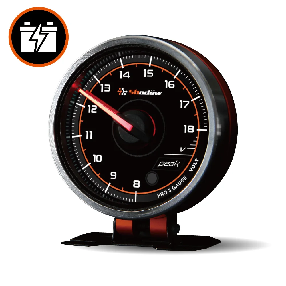 Electrical 8-18V Voltage Gauge 2.5 inch 60mm and Smoked Black Face Auto Meter Voltage Gauge Car