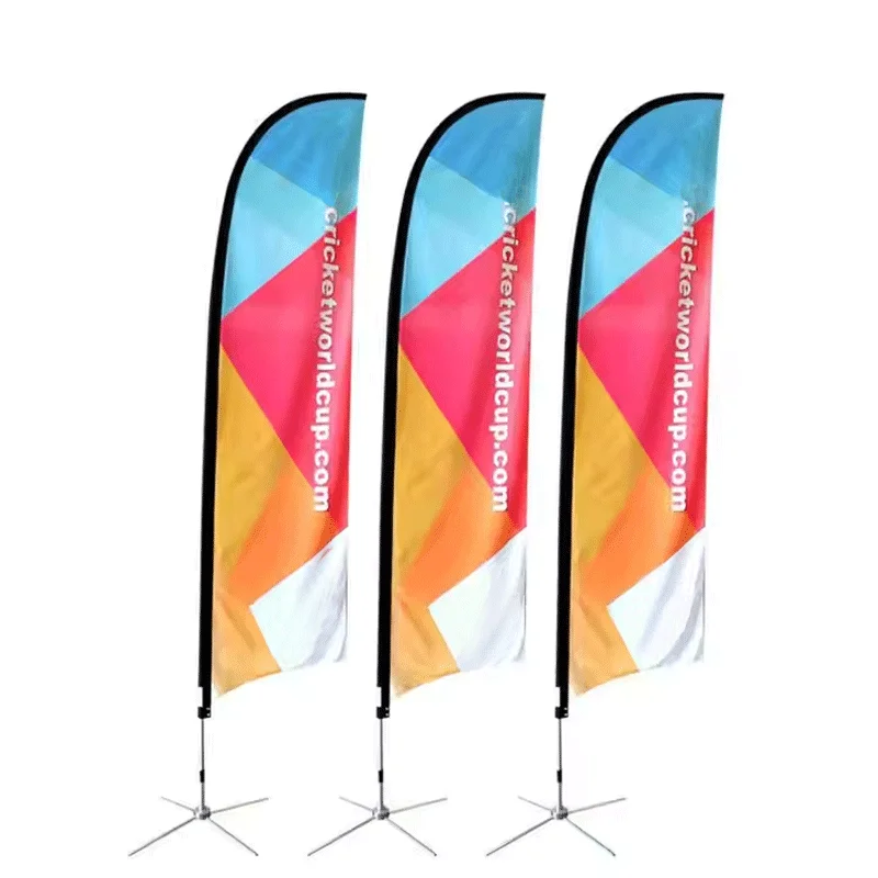 Polyester Material Flight Banner Custom Event Promotional Teardrop Banner Aluminum Advertising Banner Beach Flag