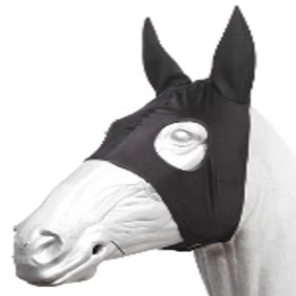 Horse Elastic Fly Veil Hood With soft mesh protects eyes and ears full visibility fly bonnet white horse green fly veil cob size