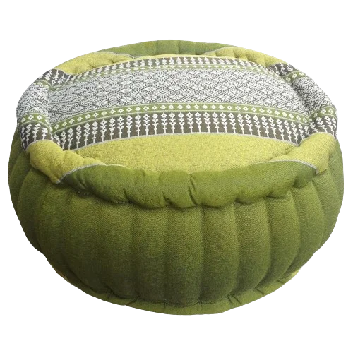 100% Kapok Knitted Cushion round Natural Meditation Pillow for Yoga Functional Positioner Multi Tones in OLIVE GREEN