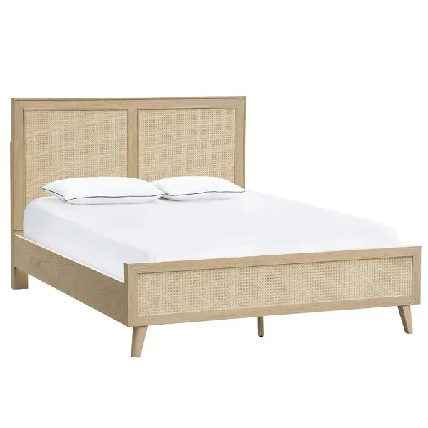 Hot Sale New Arrival 100% Indonesia Original Luxurious Classic Modern Wood Combined With The Rattan Cane Wicker Bed