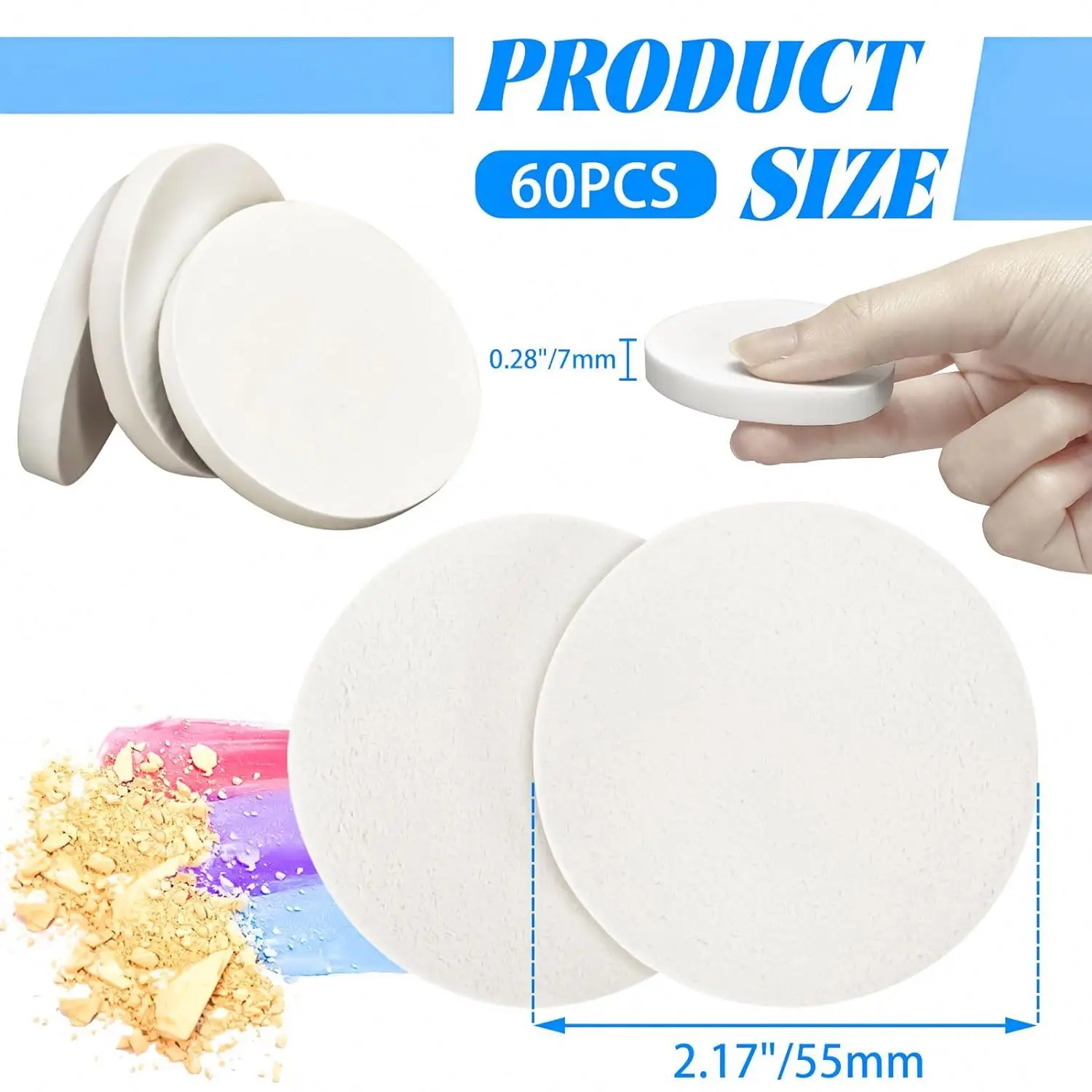 High Quality Wholesale China Wholesale Finger Pocket 100% Cotton Powder Puff Cotton Oval