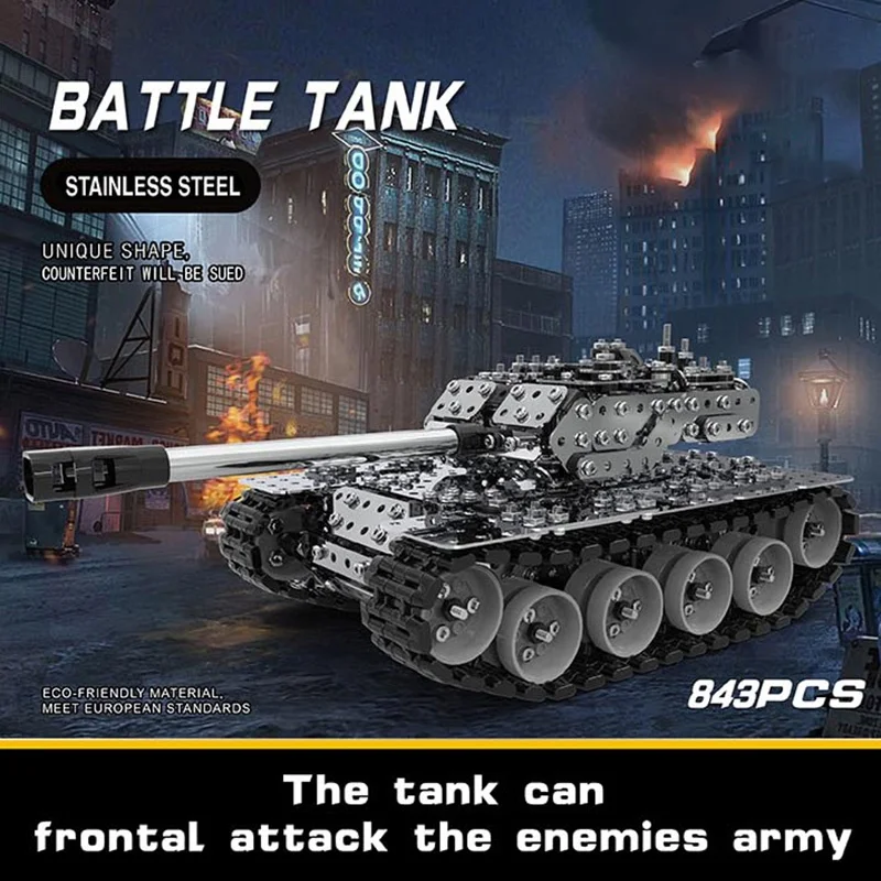 Hot Sale Classic Tank 3D Metal Building Block Set Kids Construction DIY Assembly Toys Educational Metal Puzzle Toys