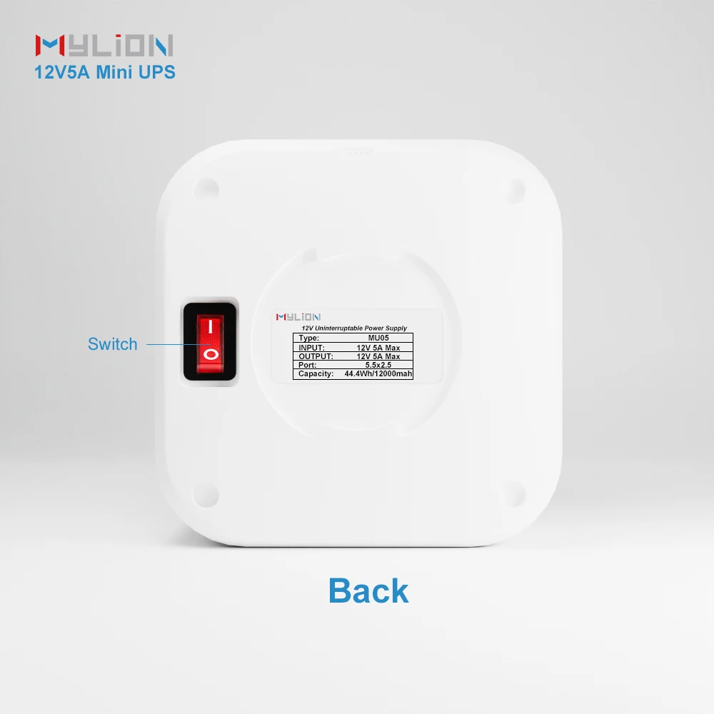 Mylion MU65 Mini UPS 12V 5A 57.72Wh Portable small uninterrupted power supply 15600mAh Battery backup for Smart home WiFi router