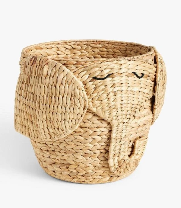 100% handmade unique woven seagrass basket wicker collapsible laundry hamper closet storage organization cute animals shape