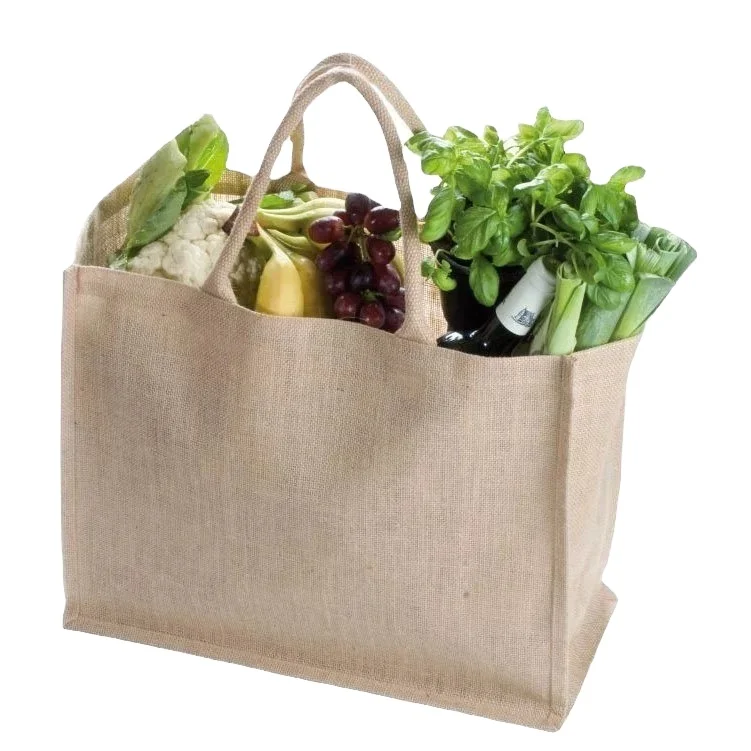 Hot Sale Custom Foldable Recycle Eco Friendly Jute Bag Shopping Reusable Tote Jute Bag