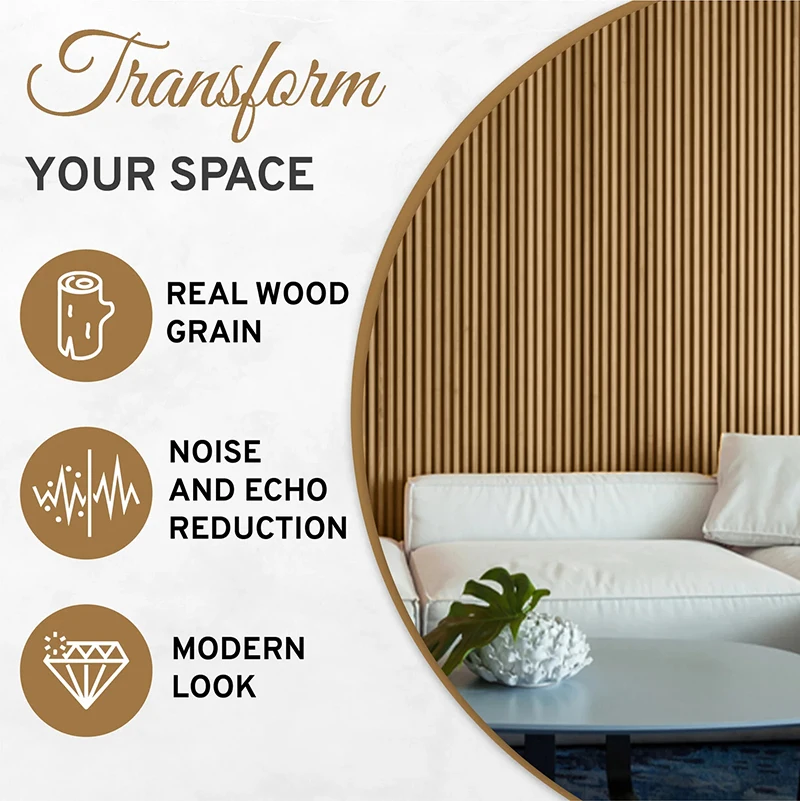 Wooden Veneer Pet Fiber Soundproof Mdf Polyester Ceiling Proof Akupanelsound Foam Wood Slat Flexible Acoustic Wall Panel