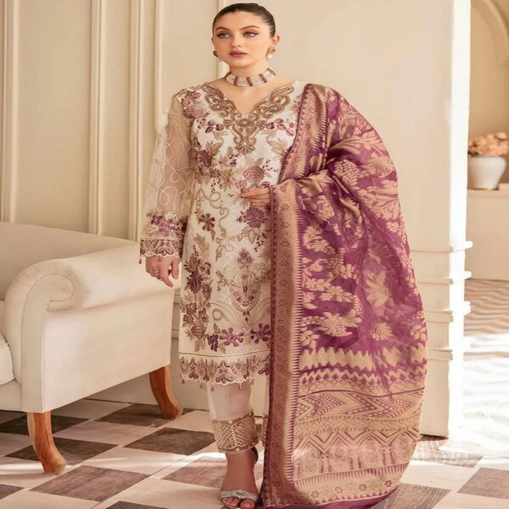 party wear Shalwar kameez suits for women in very high quality chiffon stuff with very fine embroidered salwar kameez pakistani