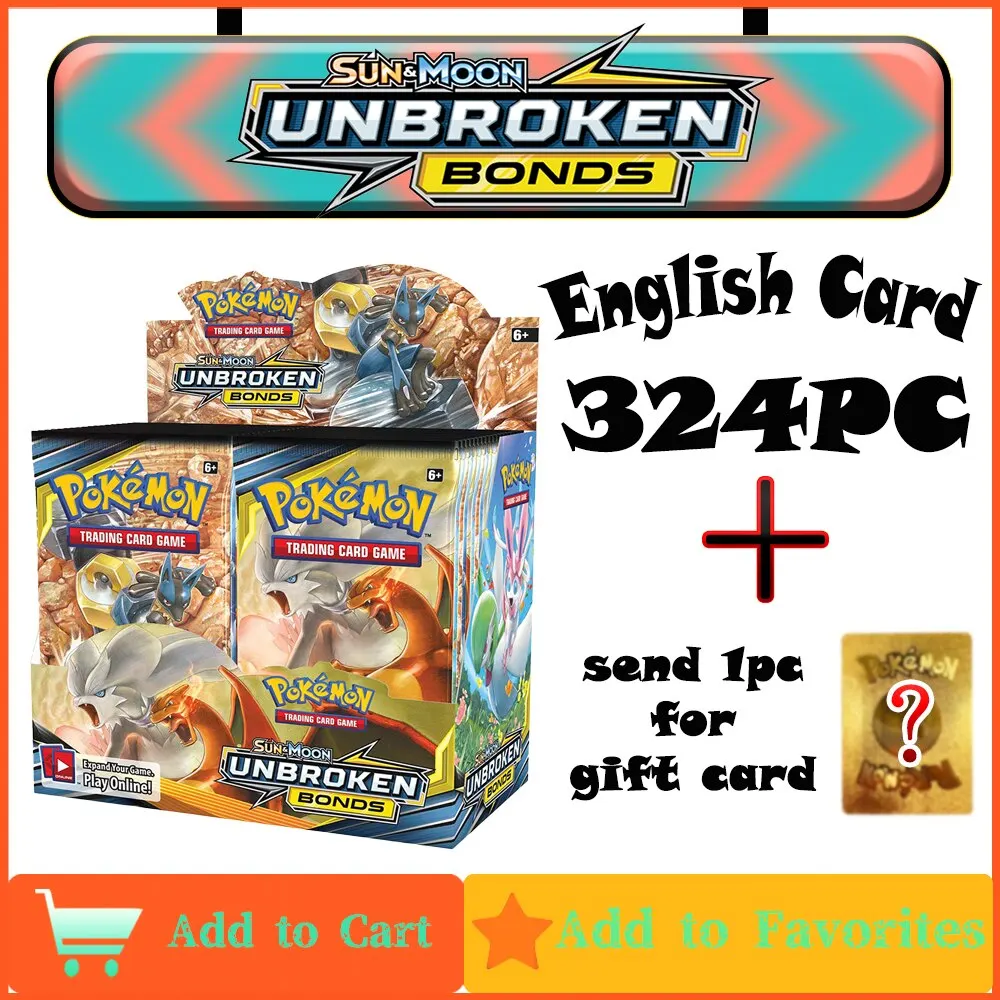 360 Pcs/box Poke mon Trading Cards Booster Box Factory Good Quality  Evolutions Unbroken Playing Carte Poke mon Gx Cards