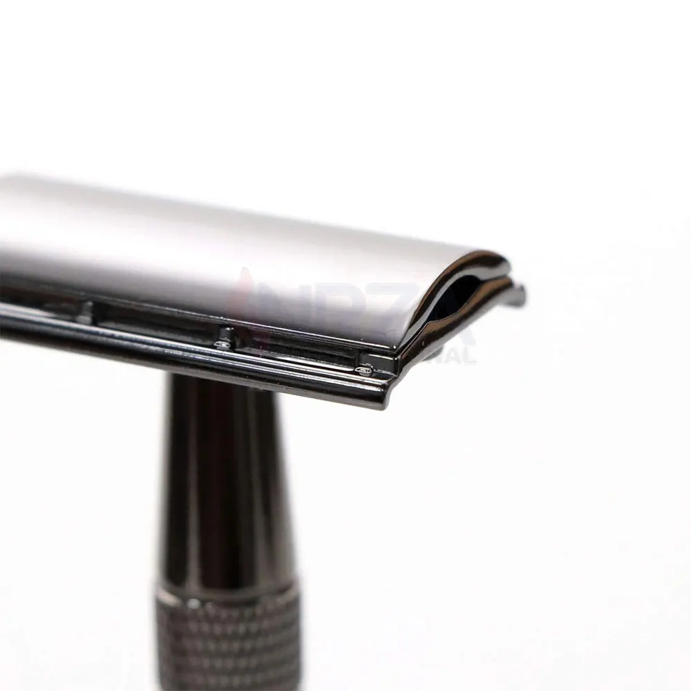 Private Label Safety Razor Men Traditional Metal Head Black Safety Razor Handle Double Edge Safety Razor