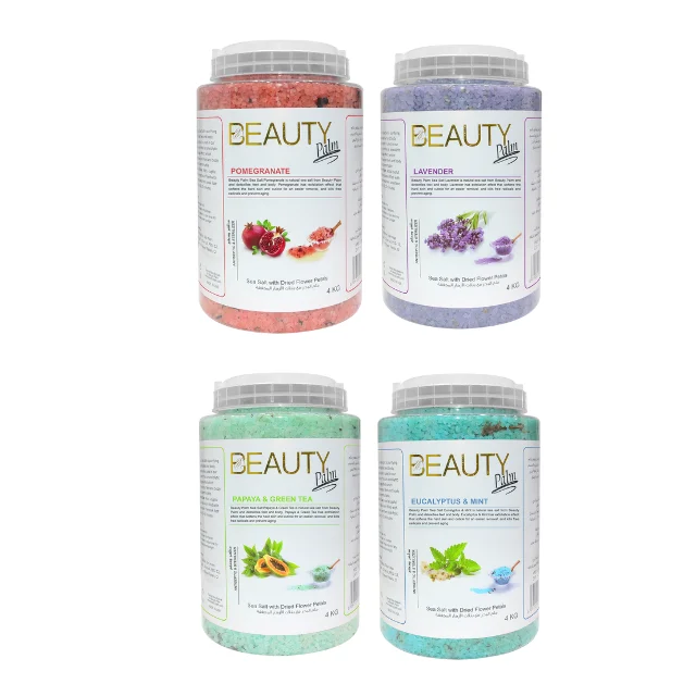 Professional Beauty Palm Foot & Body Scrub Hot Sale Sea Salt Spa with Dried Petals