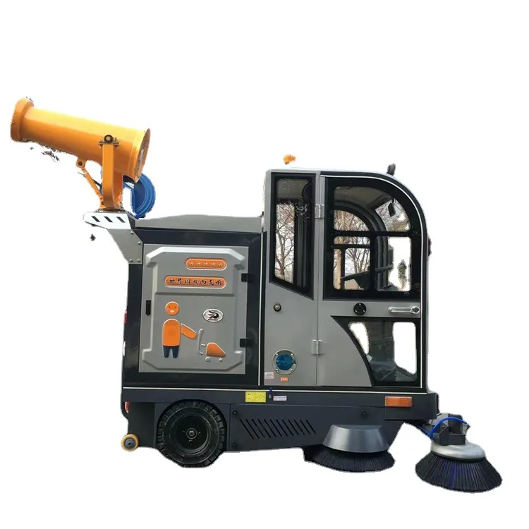 Industrial Electric All Close Cab Floor Sweeper Driving Type Road Street Clean Machine Ride On Battery Power Equipment Automatic