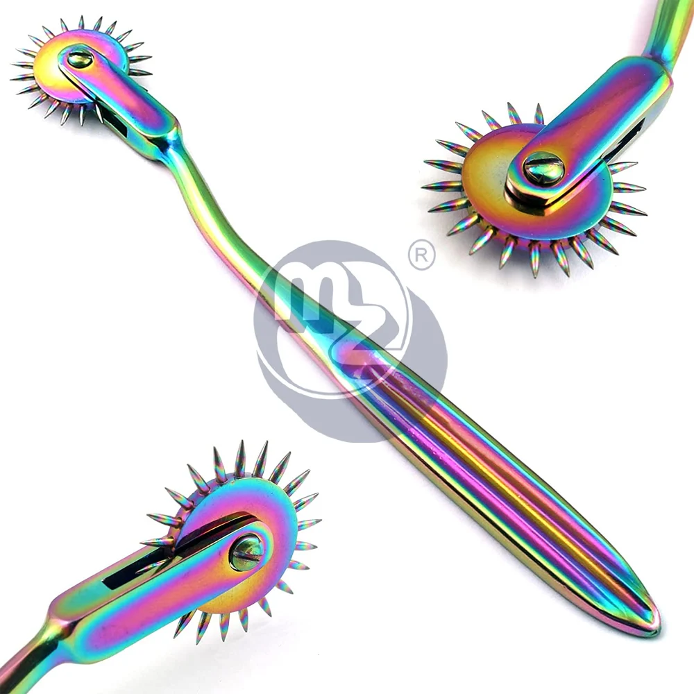 Hot Selling Tactical All Black Wartenberg Pinwheel Sensory Testing Diagnostic 1 Row Pinwheel Stainless Steel Pakistan Made