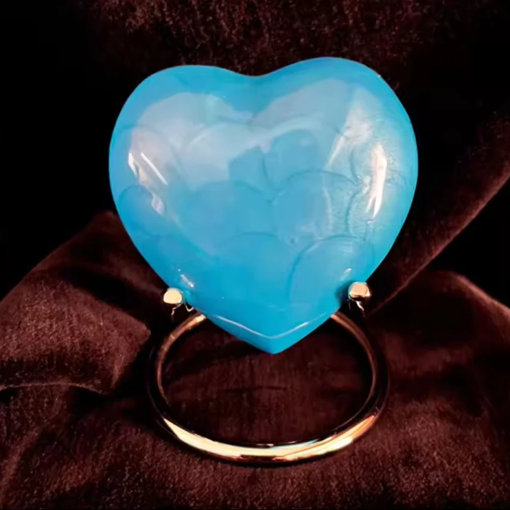 Blue Cremation Heart Urn Premium Cremation Keepsakes for Ashes Keepsake with Brass Stand Best Gift For Your Love Style Urns