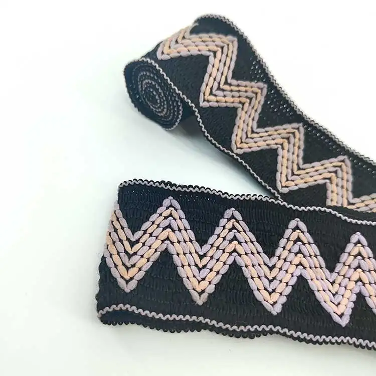 Beautiful Eco-friendly Invisible Waistband Resistance Webbing High Quality Zigzag Elastic Trim Band