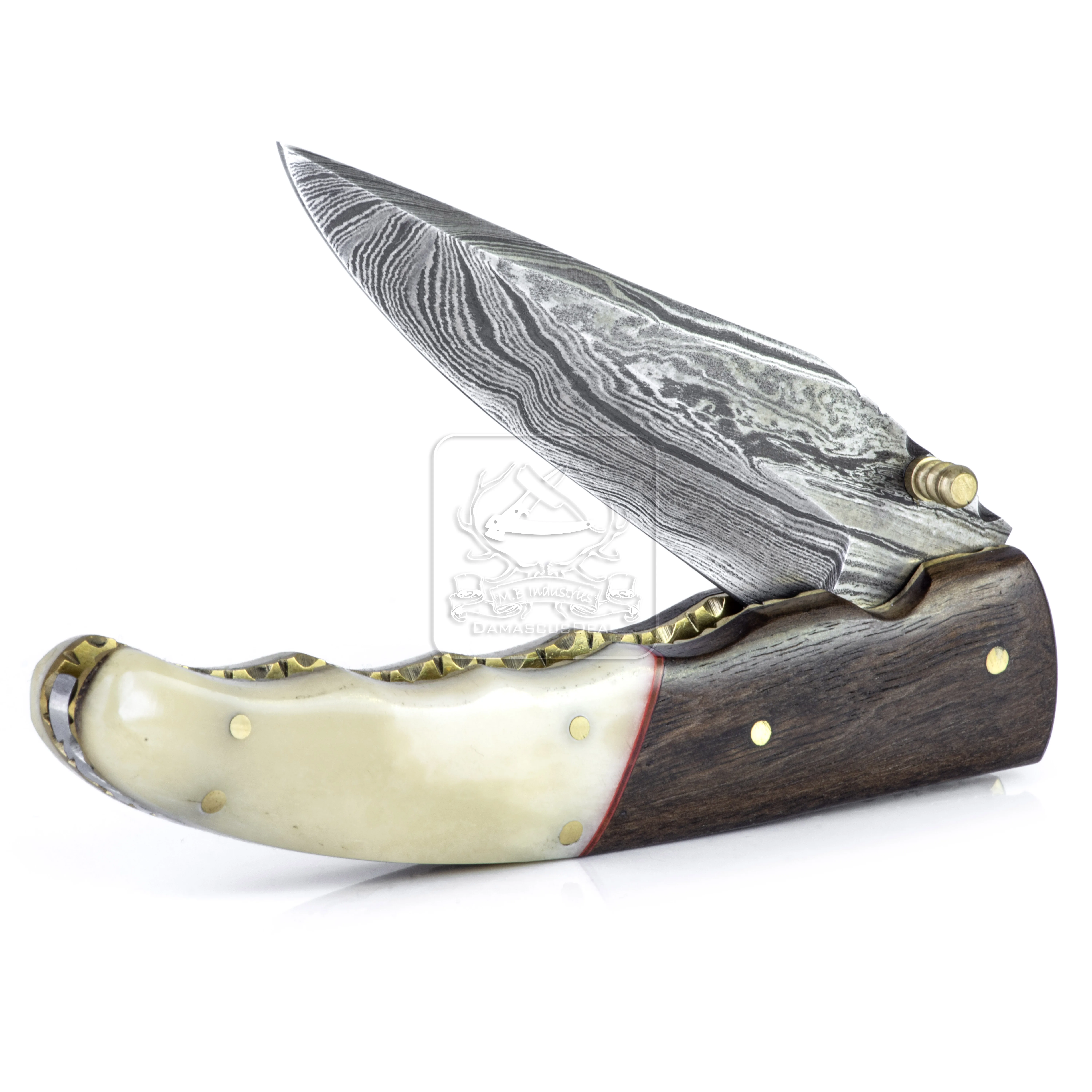 Damascus Steel Folding Knife DD-FK-672 Walnut Wood Pocket Knife Outdoor Survival Hunting Knife Multi Tool Bushcraft Camping