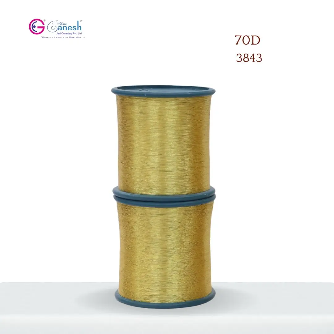 Lurex Embroidery Yarn 3843 70 D Metallic Polyester Jari Kasab High Tenacity for Hand Knitting Registered Trademark