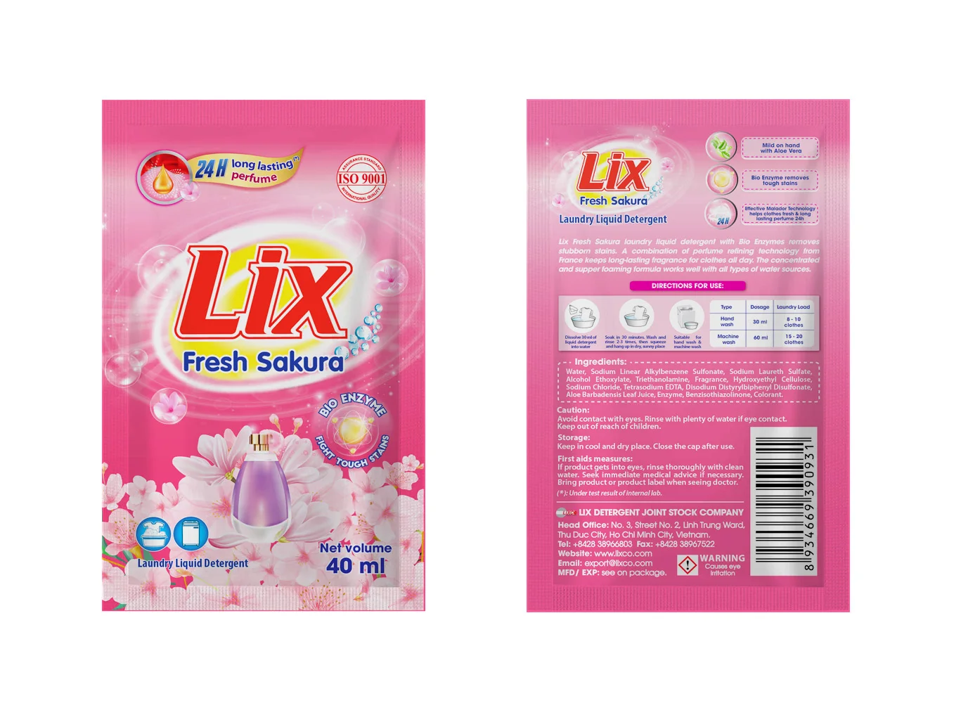 LIX 3KG PINK SAKURA LAUNDRY DETERGENT/ OEM LAUNDRY LIQUID/ SACHET 40ML PINK SAKURA LAUNDRY DETERGENT