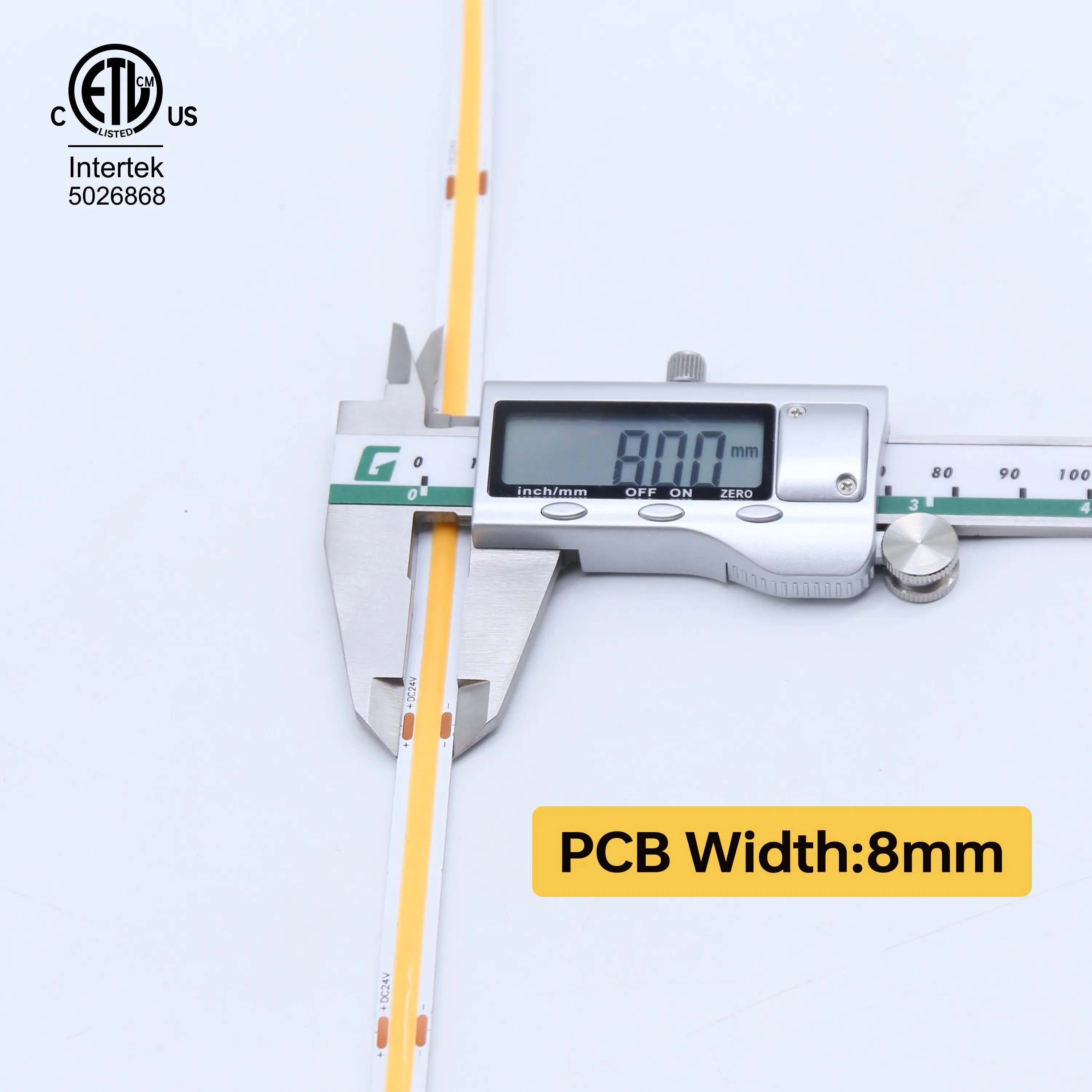 8mm Warm White Flexible LED Strip 3-Year Warranty IP20 12V 24V Minimum Order 2m Dotless COB led Strip light