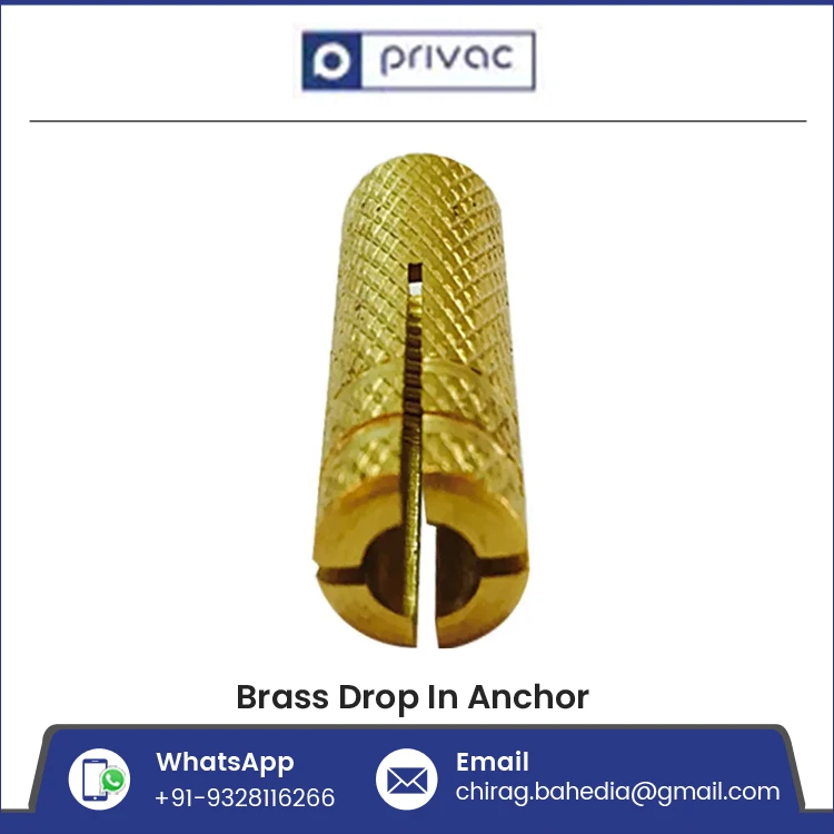 Good Quality M6 Knurled Body Copper Brass Drop In Anchor for Concrete Structures