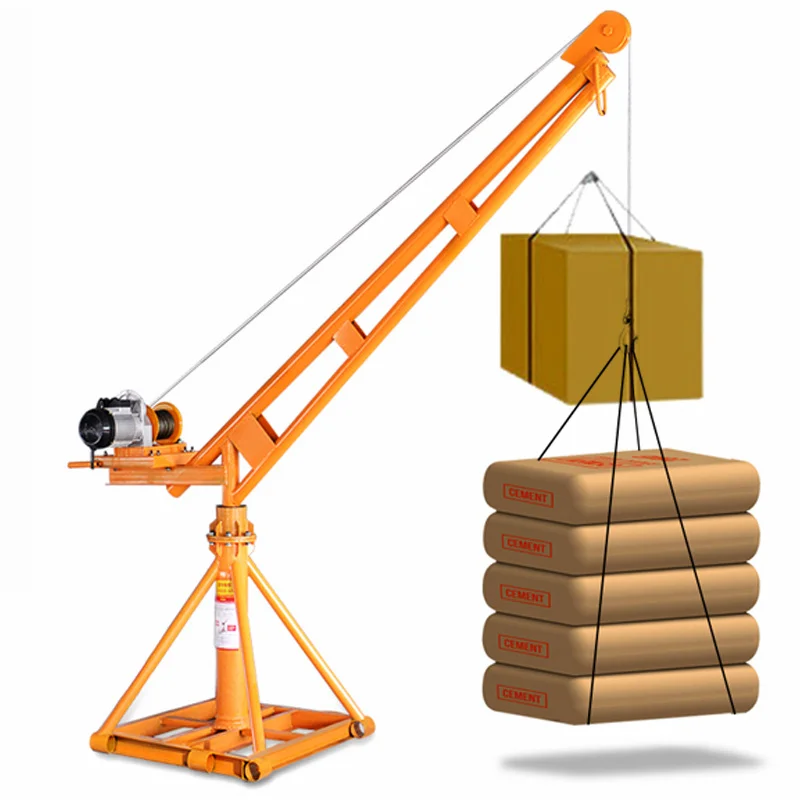 Подъемное оборудование для наружного использования 500 кг строительный мини-кран с лебедкой поставка из Китая