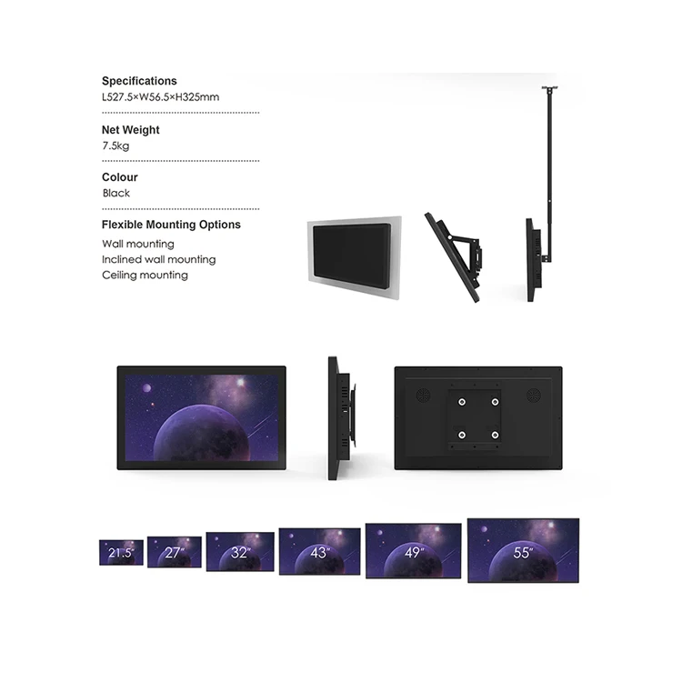 1080P HD High Brightness Display Wall Mounted Windows Android 21.5 LCD Advertising Digital Signage Display at Low Market Price