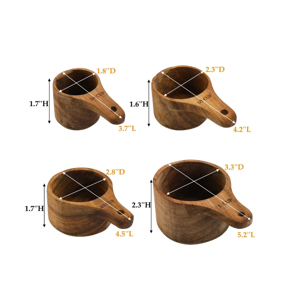 Eco-Friendly Acacia Wooden Measuring Spoon Set for Cooking and Kitchen Measurements Kitchen Tools