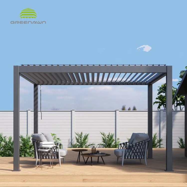 3x6 Motorised louvre roof rainproof electric aluminum louvered pergola manufacturers