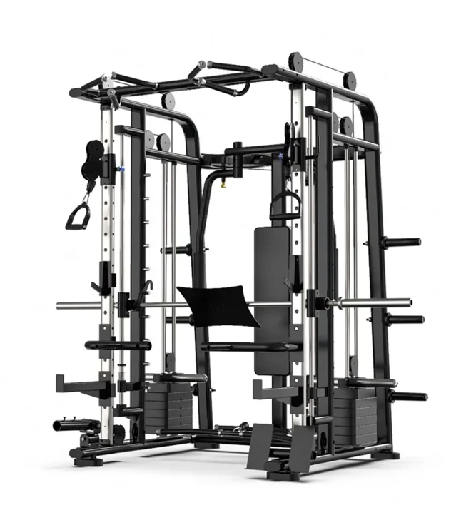 power Cage with Optional LAT PullDown/Cable Crossover/Smith Machine with Weight Storage Rack