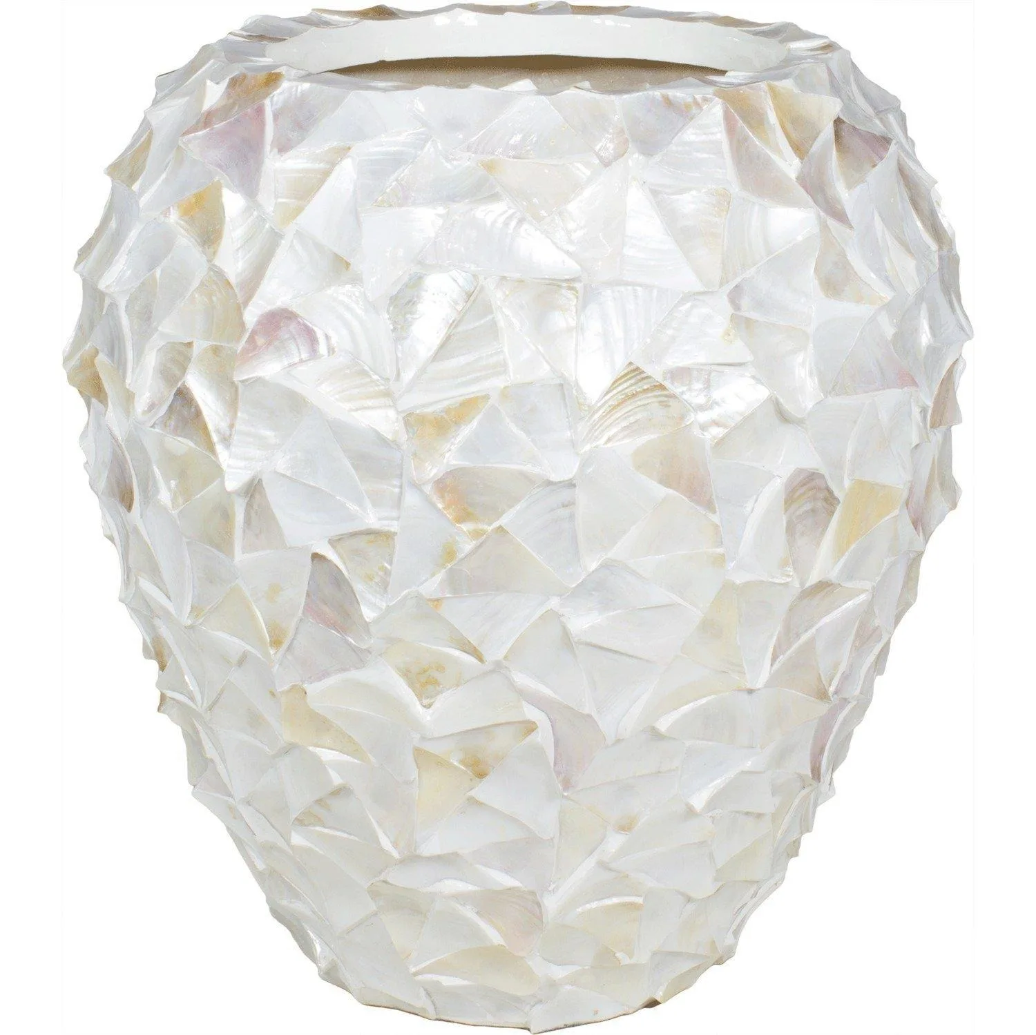 High Quality Capiz Mother of Pearl Vase for Home Decor Round Cylinder Durable Handwoven Dining Room Furniture