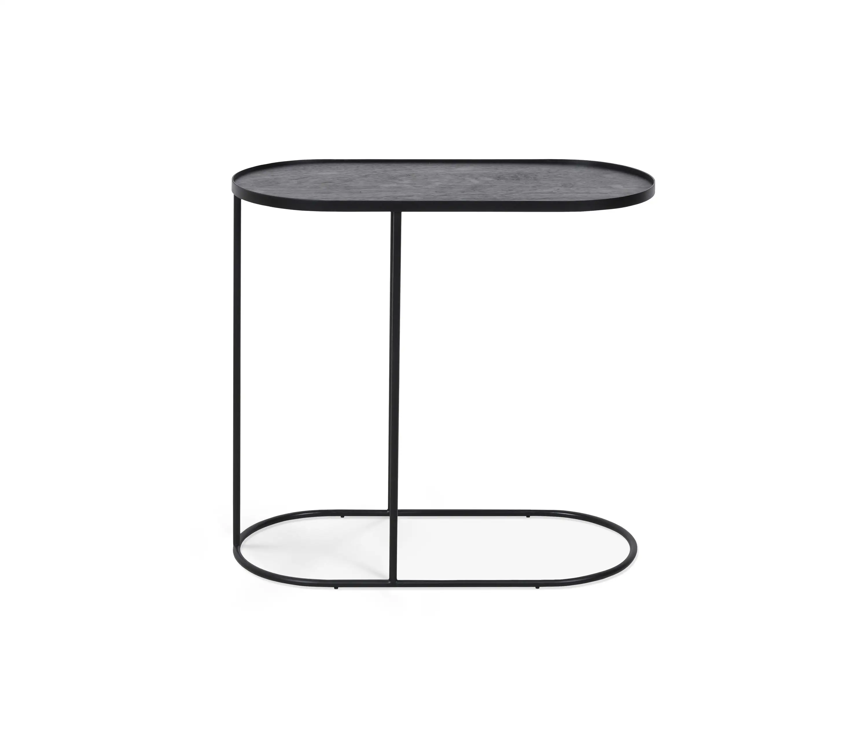 Hot Selling Furniture Aluminum And Iron Metal Oval Shaped Side Table Rough Powder Coated Modern Style Coffee Table Handmade
