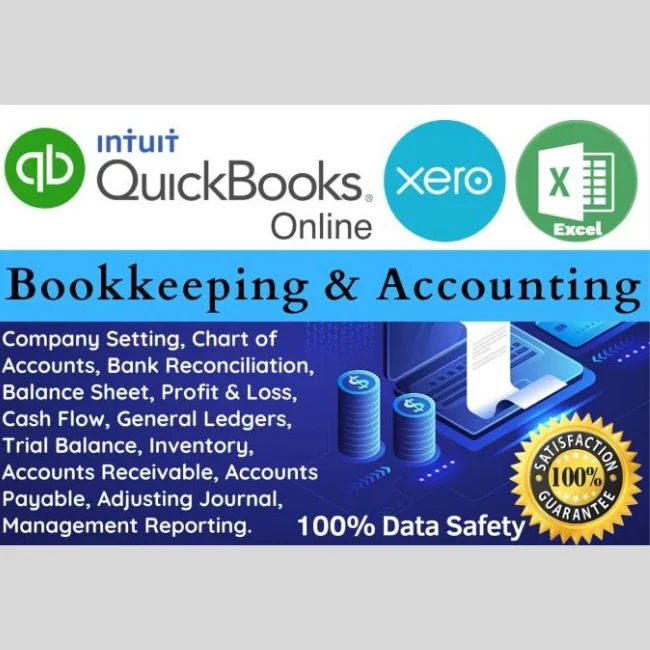 Предоставление услуг по сохранению книг и ведению счетов с помощью quickbooks online, xero