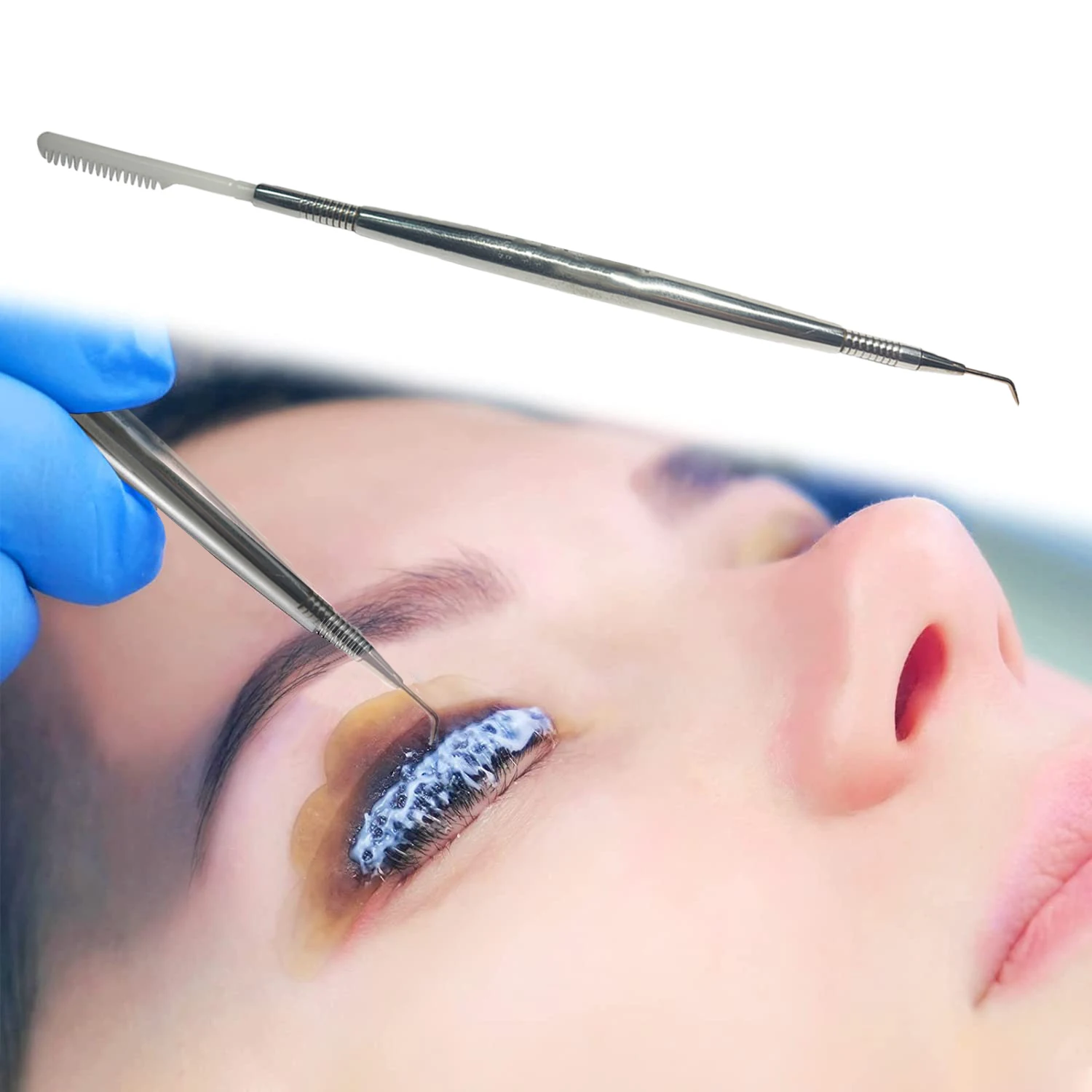 Professional Eyelash Separator Japanese Stainless Steel eyelash lifting tools wholesale lash lift separating tool with Comb