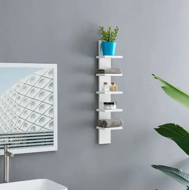 White wood wall shelf high quality wall mounted storage shelf for home hotels living room kitchen decor made in india wholesale