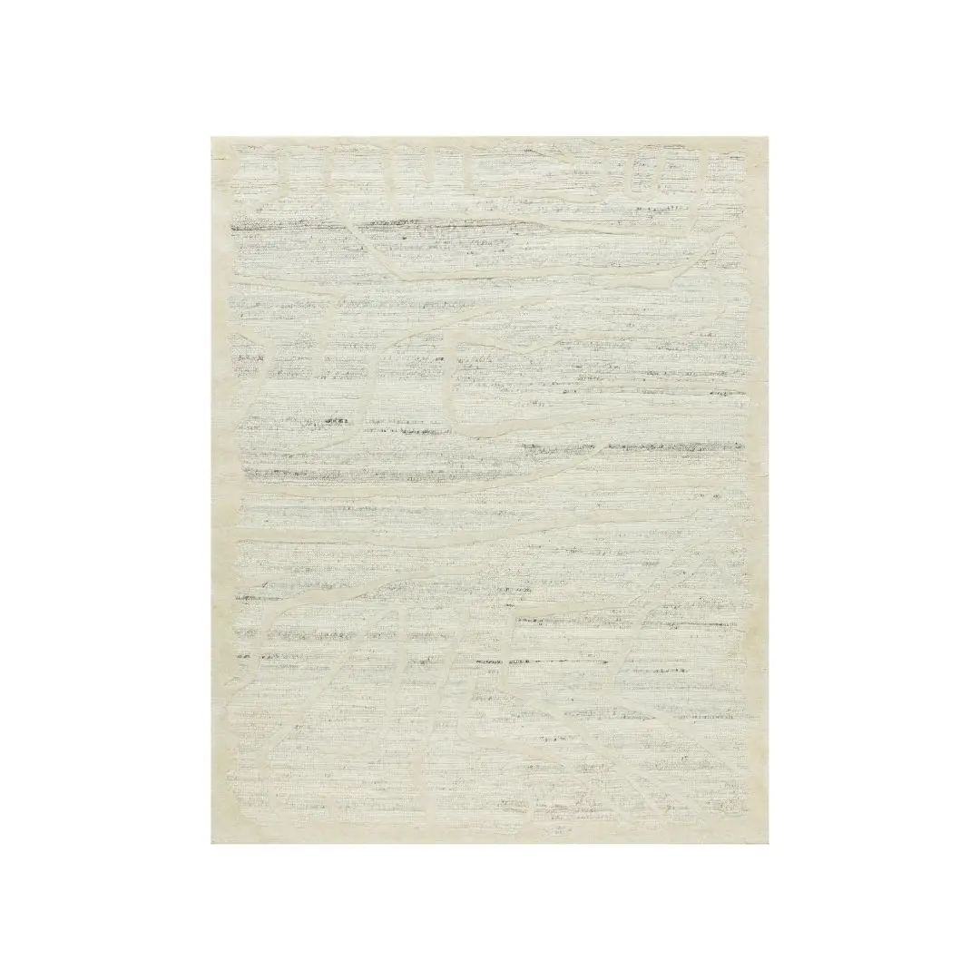 Indulge in Softness and Durability with Luxurious Wool Silk Blend Rugs Embroidered Carpet & Blend Rugs For Sale