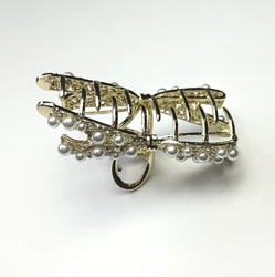 High quality pearl and stones bow shape claw clip