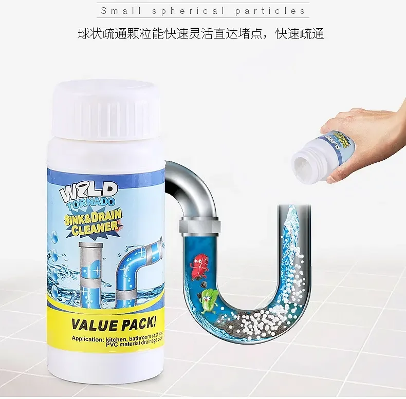 Household Best Selling Shower Drain Sink Pipeline Dredging Cleaning Powder/  Hair Clog Dissolving Cleaner Made In China