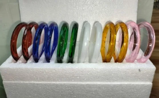 Wholesale Borosilicate glass work jade bracelet 60mm diameter heat resistance bangle for women