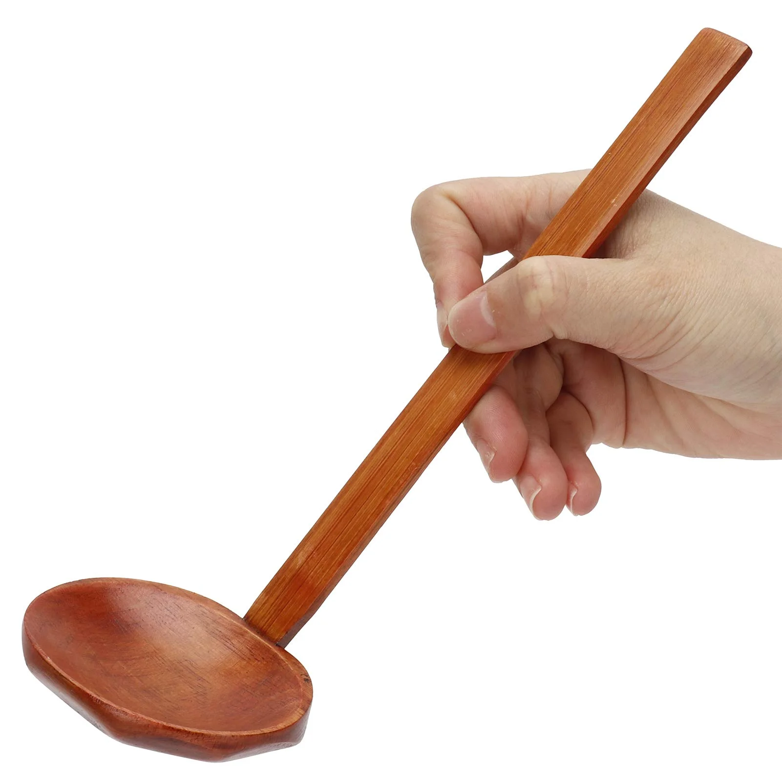Utensil Wooden soup spoon Handle Heat Rice Soup Ladle Serving Spoon for round shape and 3 pack hot selling