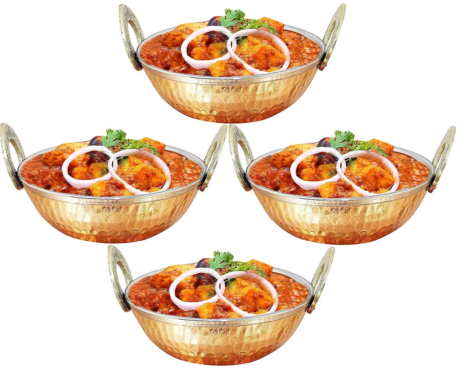 Wholesale Indian Gifts Stainless Steel Copper Serving Bowl  Karahi Indian Dishes Serve Ware Set Kitchenware Tableware Supplies