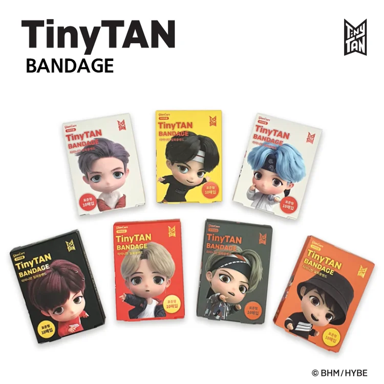 TinyTAN Disposable Bandage_Mic Drop 10 different bandage designs per member Made In Korea Hot Product