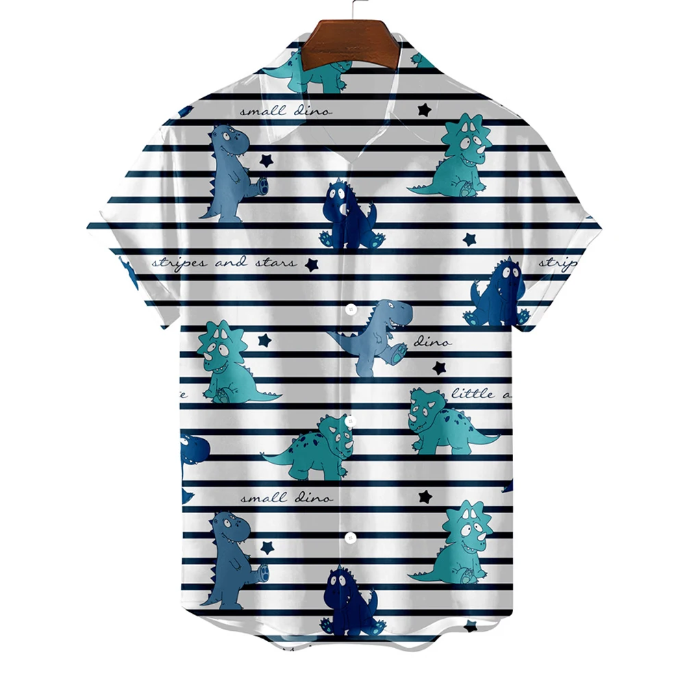 Хлопковая Мужская рубашка с высоким воротником и коротким рукавом